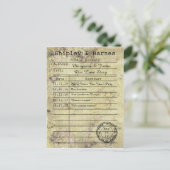 ヴィンテージフローラグランジライブラリカード日付の保存 案内ポストカード (スタンド正面)