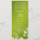 ヴィンテージフローラグリーンとホワイト結婚式 プログラム (正面)