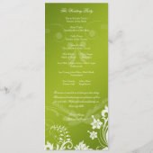 ヴィンテージフローラグリーンとホワイト結婚式 プログラム (裏面)