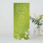 ヴィンテージフローラグリーンとホワイト結婚式 プログラム (スタンド正面)