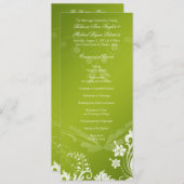 ヴィンテージフローラグリーンとホワイト結婚式 プログラム (正面/裏面)