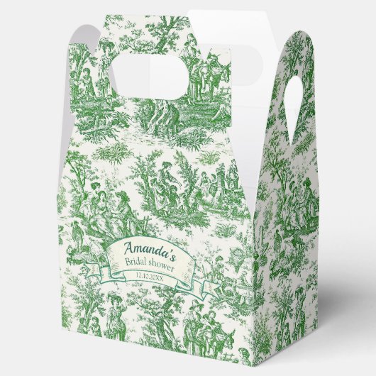 ヴィンテージフローラグリーントイレジョイブライダルシャワー、 フェイバーボックス (オープン)