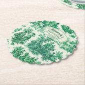 ヴィンテージフローラグリーントイレジョイブライダルシャワー、 ペーパーコースター (アングル)