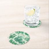 ヴィンテージフローラグリーントイレジョイブライダルシャワー、 ペーパーコースター (インサイチュ)