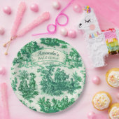 ヴィンテージフローラグリーントイレジョイブライダルシャワー、 ペーパープレート (パーティー)