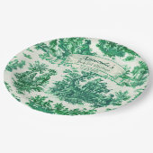 ヴィンテージフローラグリーントイレジョイブライダルシャワー、 ペーパープレート (アングル)