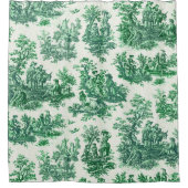 ヴィンテージフローラグリーントイレジョイ シャワーカーテン (正面)