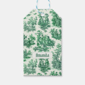 ヴィンテージフローラグリーントイレジョウモノグラム ギフトタグ (正面)