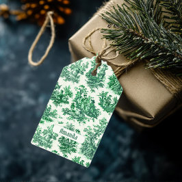 ヴィンテージフローラグリーントイレジョウモノグラム ギフトタグ