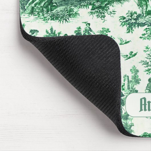 ヴィンテージフローラグリーントイレジョウモノグラム マウスパッド (コーナー)