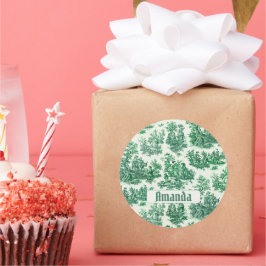 ヴィンテージフローラグリーントイレジョウモノグラム ラウンドシール