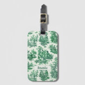 ヴィンテージフローラグリーントイレジョウモノグラム ラゲッジタグ (正面縦)