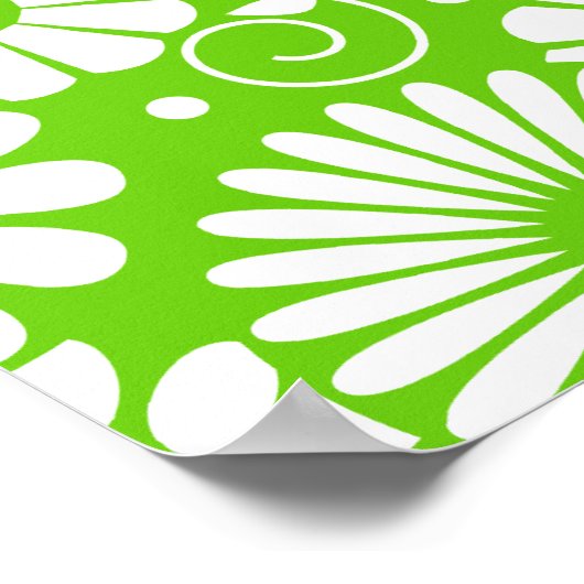 ヴィンテージフローラグリーンポスター ポスター (角)