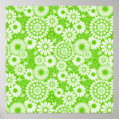 ヴィンテージフローラグリーンポスター ポスター (正面)