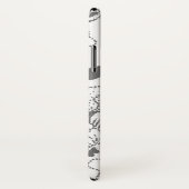 ヴィンテージフローラグレイ及びモノグラム付き白プリント Case-Mate iPhoneケース (裏面/右)