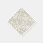 ヴィンテージフローラグレーホワイトブライダルシャワー スタンダードカクテルナプキン (角)
