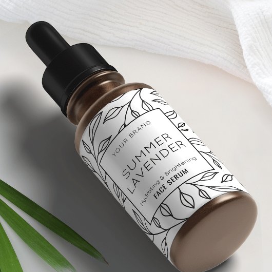 ヴィンテージフローラコスメティック2 OZスポイトボトルラベル ラベル