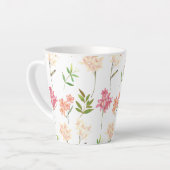 ヴィンテージフローラコテージ伝統的花 カフェラテマグ (左アングル)