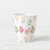 ヴィンテージフローラコテージ伝統的花 カフェラテマグ (正面)