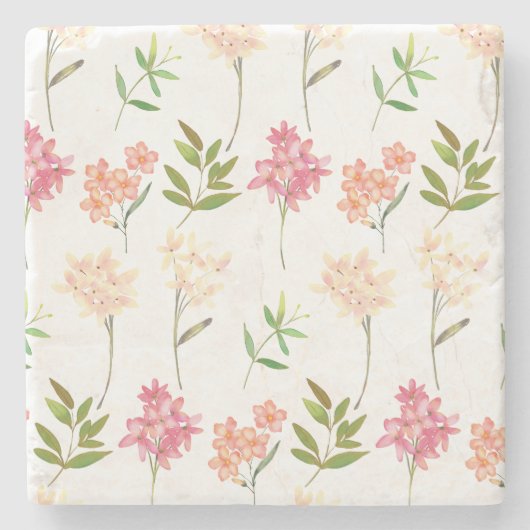 ヴィンテージフローラコテージ伝統的花 ストーンコースター (正面)