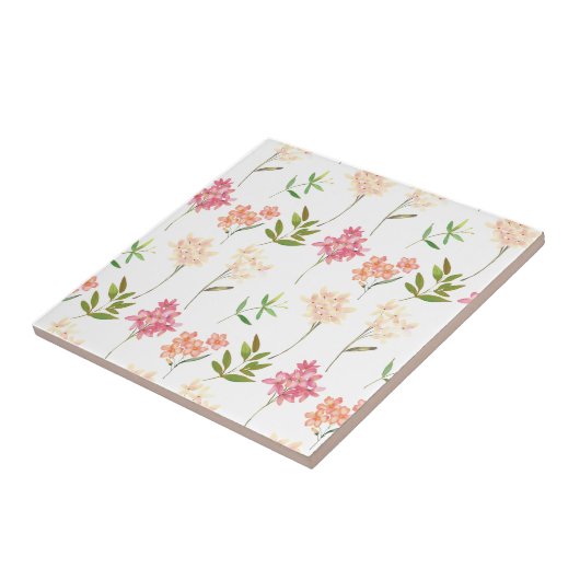 ヴィンテージフローラコテージ伝統的花 タイル (側面)