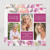 ヴィンテージフローラコラージュ葬儀悔やみや弔慰 サンキューカード (正面/裏面)