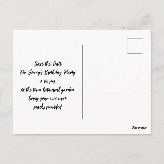 ヴィンテージフローラコラージュ誕生日パ救ーティ日付 ポストカード (裏面)