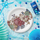 ヴィンテージフローラコーインドカクテルナプキンズ ペーパープレート (パーティー)