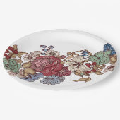 ヴィンテージフローラコーインドカクテルナプキンズ ペーパープレート (アングル)