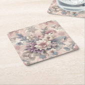 ヴィンテージフローラコースター スクエアペーパーコースター (アングル)