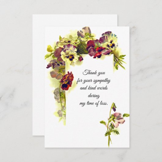 ヴィンテージフローラコーナーサンキューカード サンキューカード (正面/裏面)