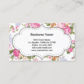 ヴィンテージフローラコームヘアサロンヘアスタイリスト 名刺 (裏面)