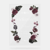 ヴィンテージフローラゴシックハロウィーンベビーシャワーウェルカム アクリルサイン (正面)