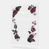 ヴィンテージフローラゴシックハロウィーンベビーシャワーウェルカム アクリルサイン (傾斜)