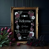 ヴィンテージフローラゴシックハロウィーンベビーシャワーウェルカム ポスター