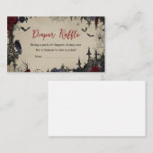 ヴィンテージフローラゴシックベイビーシャワーオムツラッフル エンクロージャーカード (正面/裏面)