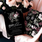 ヴィンテージフローラゴシックベビーカー不気味ベビーシャワー 招待状