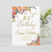 ヴィンテージフローラサプライズ100th誕生日パーティー 招待状 (スタンド正面)