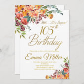 ヴィンテージフローラサプライズ105th誕生日パーティー 招待状 (正面/裏面)