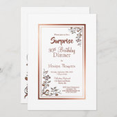 ヴィンテージフローラサプライズ30歳の誕生日 招待状 (正面/裏面)