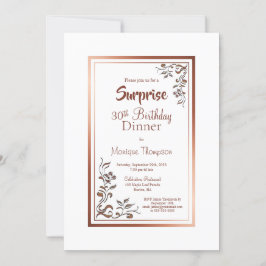 ヴィンテージフローラサプライズ30歳の誕生日 招待状