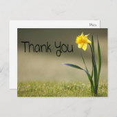 ヴィンテージフローラサンキューイエローダッフォディルフラワー ポストカード (正面/裏面)