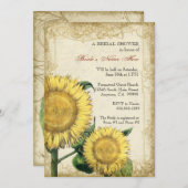 ヴィンテージフローラサンフラワーズ秋秋の結婚式 招待状 (正面/裏面)