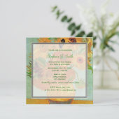 ヴィンテージフローラサンフラワーブライダルシャワー招待 招待状 (スタンド正面)