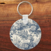 ヴィンテージフローラシックなブルートイレデジュエモノグラム キーホルダー (正面)