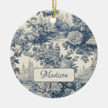 ヴィンテージフローラシックなブルートイレデジュエモノグラム