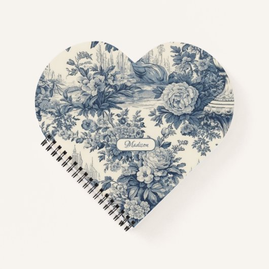 ヴィンテージフローラシックなブルートイレデジュエモノグラム ノートブック (正面)