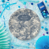 ヴィンテージフローラシックなブルートイレデジュエモノグラム ペーパープレート (パーティー)