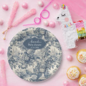 ヴィンテージフローラシックなブルートイレデジュエモノグラム ペーパープレート (パーティー)