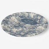 ヴィンテージフローラシックなブルートイレデジュエモノグラム ペーパープレート (アングル)